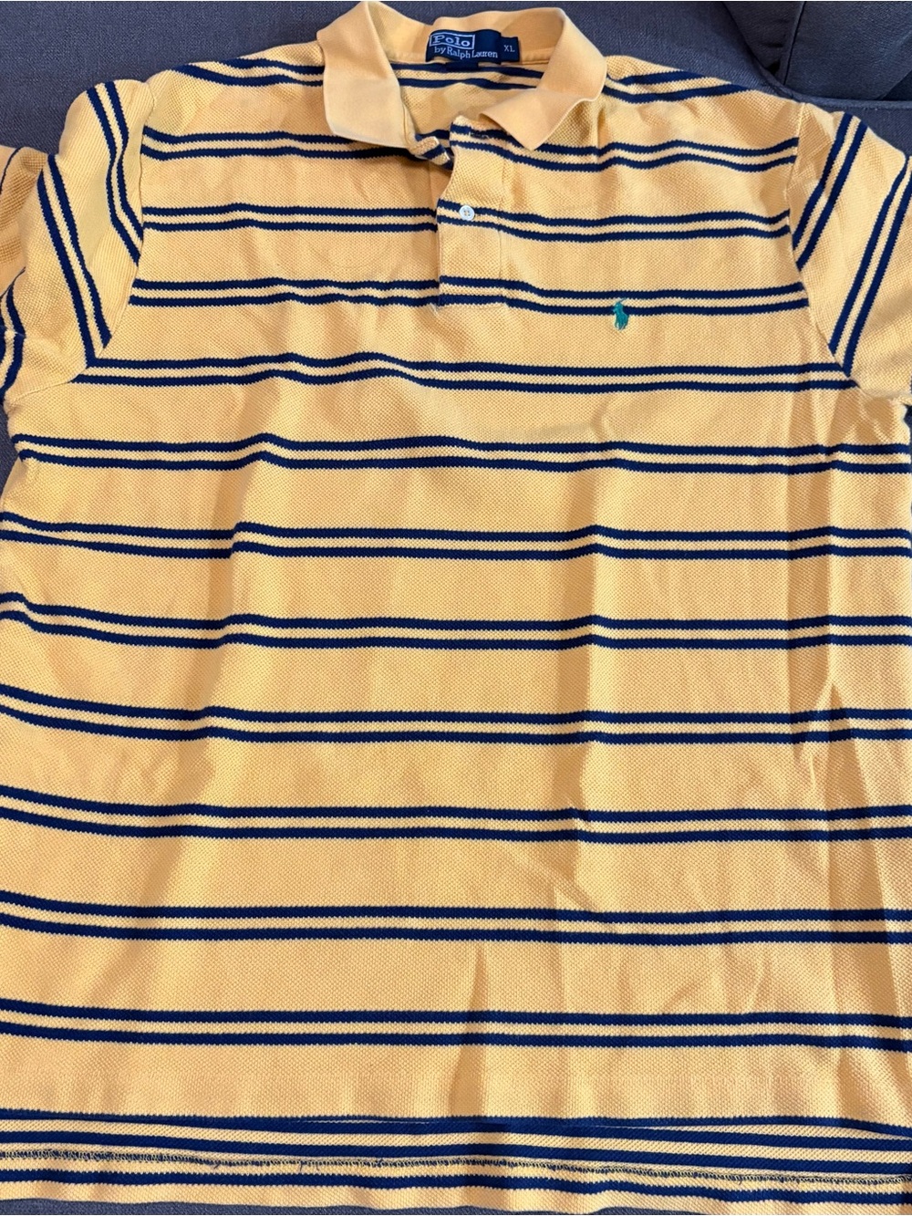 Polo by Ralph Lauren Yellow and Navy Striped Polo